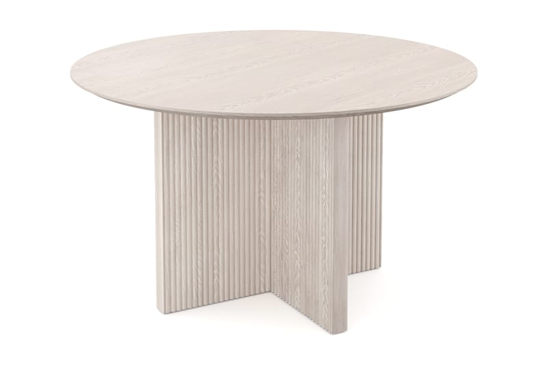 Edda Runt Matbord 130cm Fanér - Vitlaserad ek - Möbler - Matplats - Matbord & köksbord