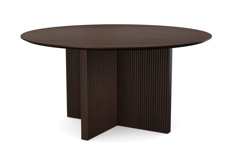 Edda Runt Matbord 150cm Fanér, Rökt ek