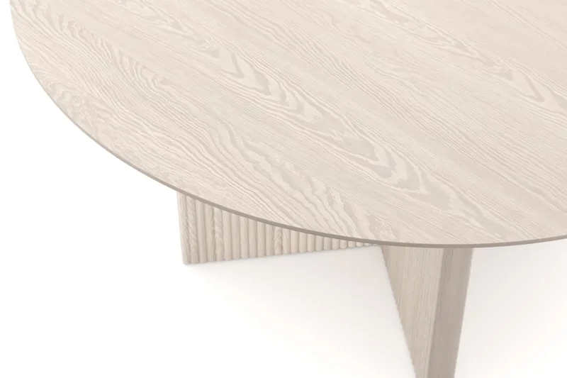 Edda Runt Matbord 150cm Fanér - Vitlaserat - Möbler - Matplats - Matbord & köksbord
