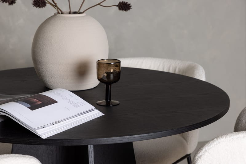 Edina Matgrupp 110 cm Rund med 4 Edina Stolar - Svart - Möbler - Matplats - Matgrupp & matbord med stolar