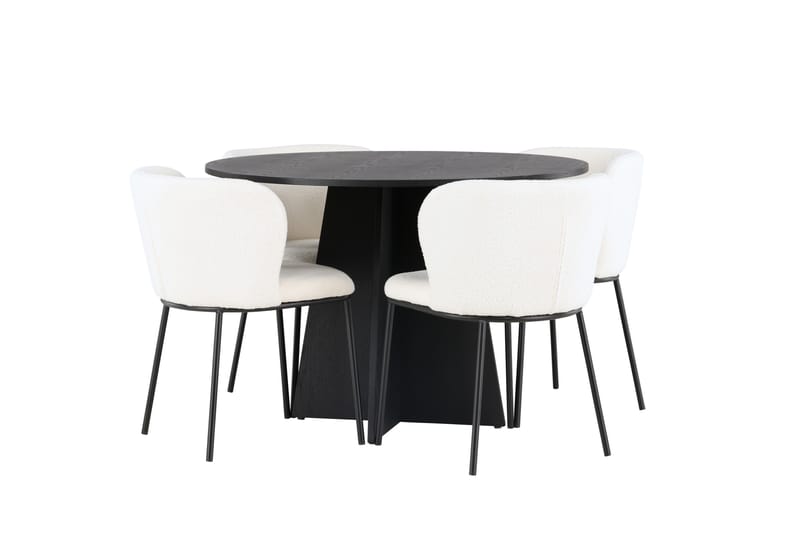 Edina Matgrupp 110 cm Rund med 4 Edina Stolar - Möbler - Matplats - Matgrupp & matbord med stolar