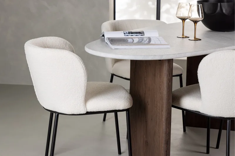 Edina Matgrupp 180 cm Oval med 4 Edina Stolar - Mocca - Möbler - Matplats - Matgrupp & matbord med stolar