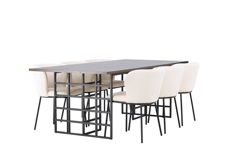 Edina Matgrupp 220 cm Rektangulär med 6 Edina Stolar - Möbler - Matplats - Matgrupp & matbord med stolar