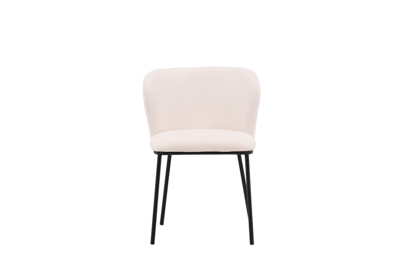 Edina Matstol i Bouclé med Metallben, Offwhite