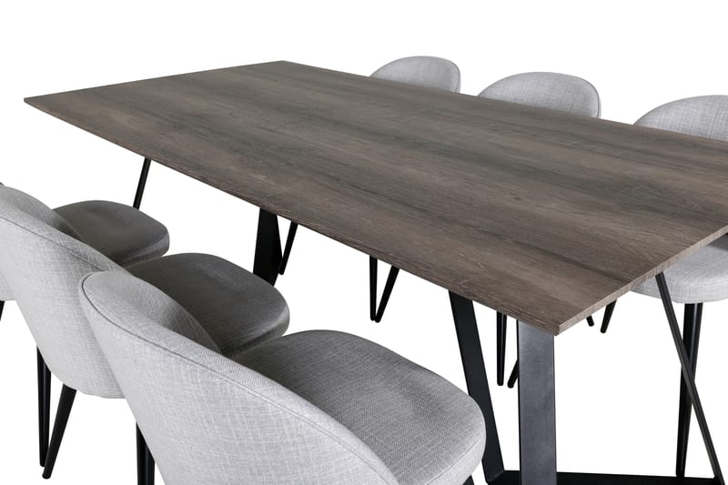 EDMUND Matgrupp 180 cm Rektangulär med 6 ABLANQUE Stolar - Möbler - Matplats - Matgrupp & matbord med stolar