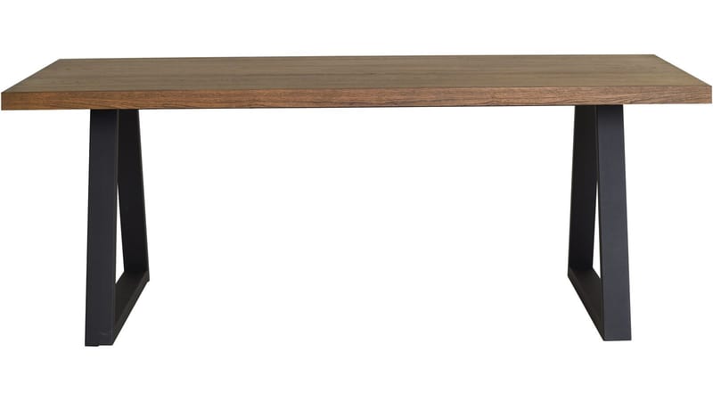 Eiken Stort Rektangulärt Matbord 200 cm i Trä med Ek- och Metallutseende - Brun - Möbler - Matplats - Matbord & köksbord