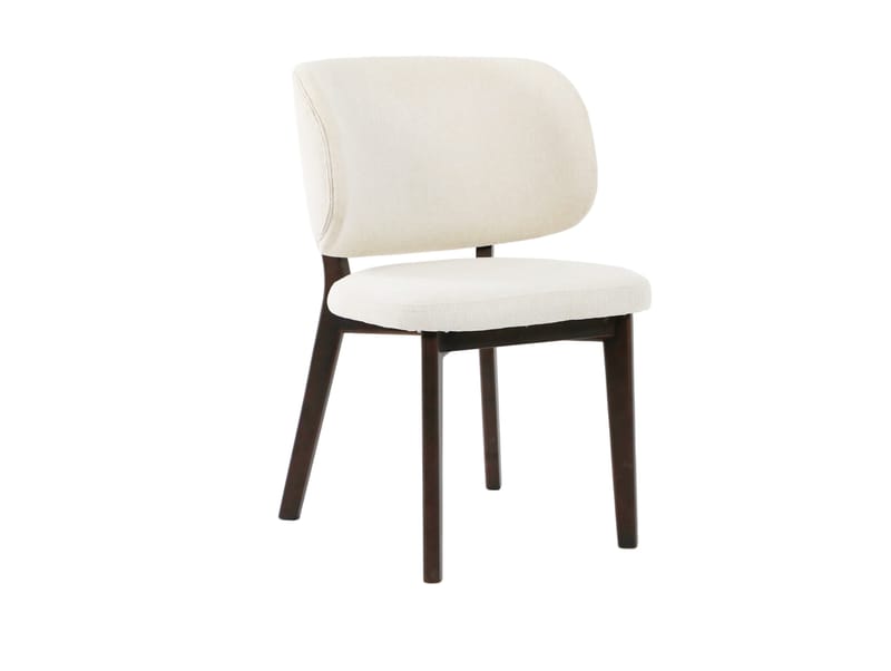 Eira Matstol och Köksstol i Trä med Rökt Ekutseende med Rundad Rygg och Tygsits, Beige