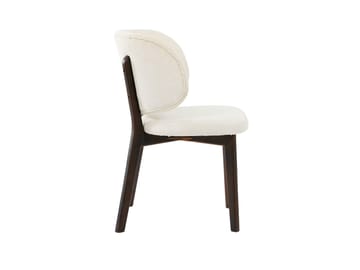 Eira Matstol och Köksstol i Trä med Rökt Ekutseende med Rundad Rygg och Tygsits - Beige - Möbler - Matplats - Matstol & köksstol