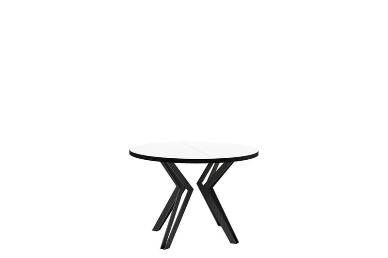 Elan Utdragbart Runt Matbord 100 cm med Metallutseende, Svart|Vit