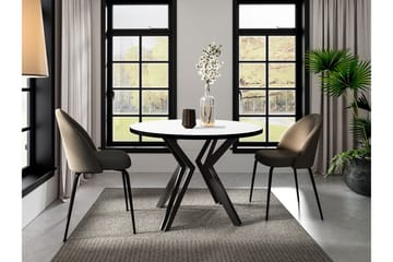 Elan Utdragbart Runt Matbord 100 cm med Metallutseende - Svart|Vit - Möbler - Matplats - Matbord & köksbord