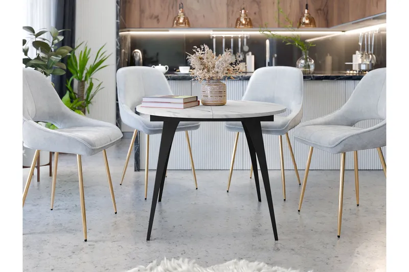 Eldo Matbord 138 cm - Svart/Vit - Möbler - Matplats - Matbord & köksbord