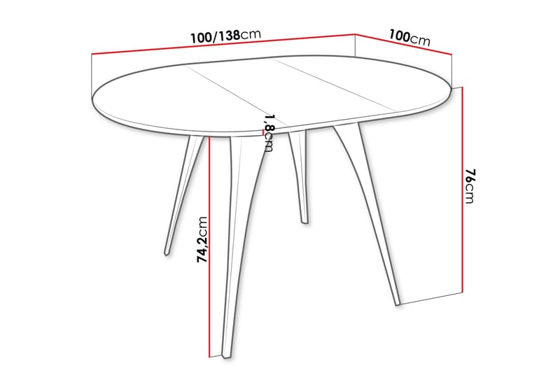 Eldo Utdragbart Runt Matbord 100 cm med Ek- och Metallutseende - Svart|Beige - Möbler - Matplats - Matbord & köksbord