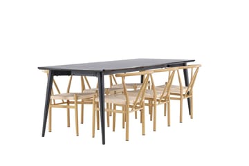 Ellis Matbord 230x85 cm med 6 Alfons Karmstol - Möbler - Matplats - Matgrupp & matbord med stolar