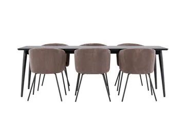 Ellis Matbord 230x85 cm med 6 Berit Karmstol - Möbler - Matplats - Matgrupp & matbord med stolar