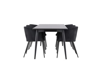 Ellis Matgrupp 230 cm Rektangulär med 6 Berit stolar - Svart/Svart - Möbler - Matplats - Matgrupp & matbord med stolar