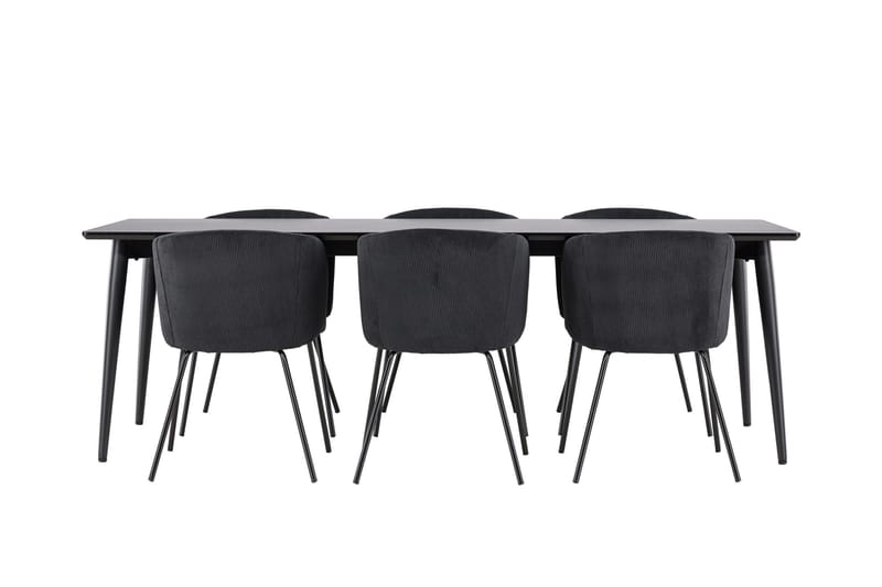 Ellis Matgrupp 230 cm Rektangulär med 6 Berit stolar - Svart/Svart - Möbler - Matplats - Matgrupp & matbord med stolar