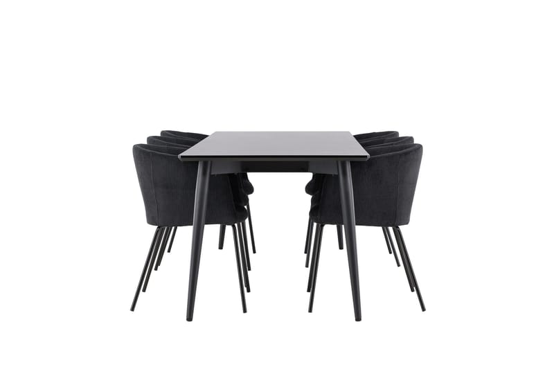 Ellis Matgrupp 230 cm Rektangulär med 6 Berit stolar - Svart/Svart - Möbler - Matplats - Matgrupp & matbord med stolar