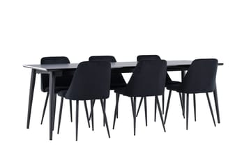Ellis Matgrupp 230 cm Rektangulär med 6 Night stolar - Svart/Svart - Möbler - Matplats - Matgrupp & matbord med stolar