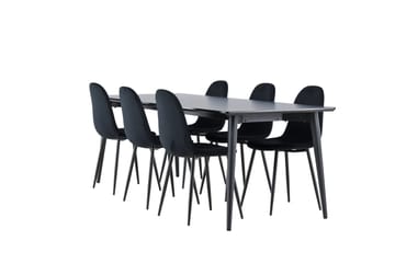 Ellis Matgrupp 230 cm Rektangulär med 6 Polar stolar - Svart/Svart - Möbler - Matplats - Matgrupp & matbord med stolar