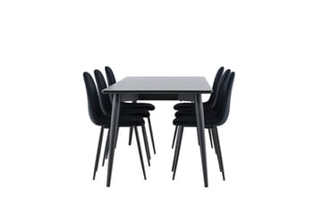 Ellis Matgrupp 230 cm Rektangulär med 6 Polar stolar - Svart/Svart - Möbler - Matplats - Matgrupp & matbord med stolar