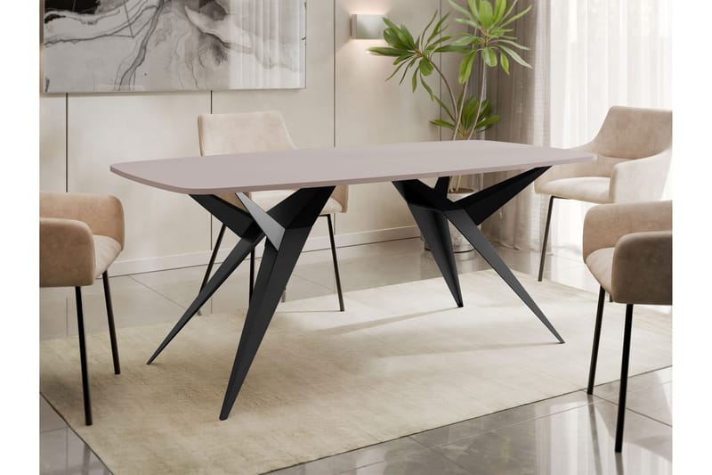 Elvora Matbord 160 cm Rektangulär - Beige/Svart - Möbler - Matplats - Matbord & köksbord