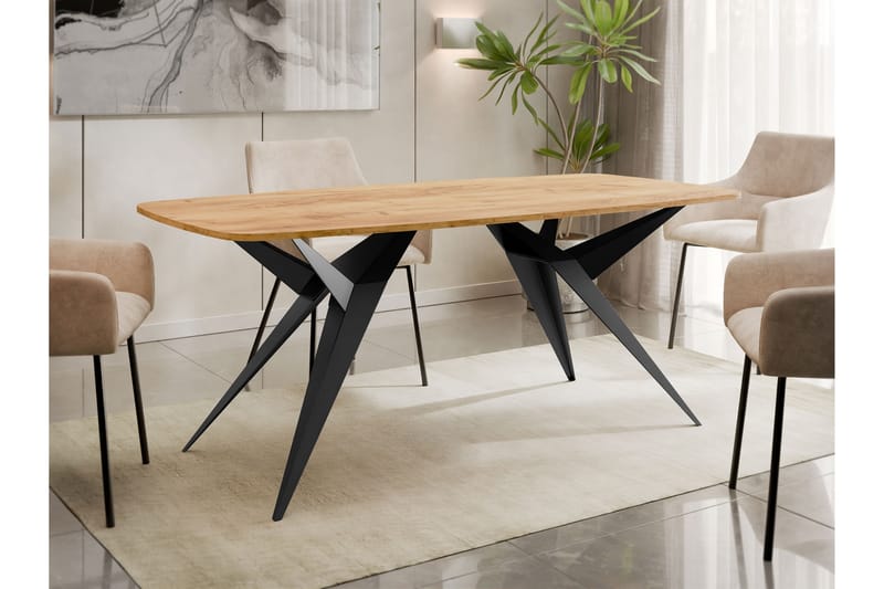 Elvora Matbord 160 cm Rektangulär - Brun/Svart - Möbler - Matplats - Matbord & köksbord