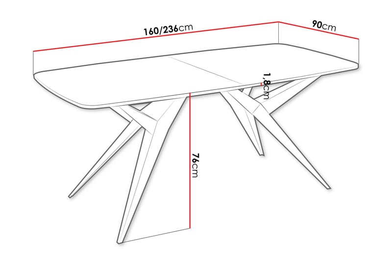 Elvora Matbord 160 cm Rektangulär - Brun/Svart - Möbler - Matplats - Matbord & köksbord