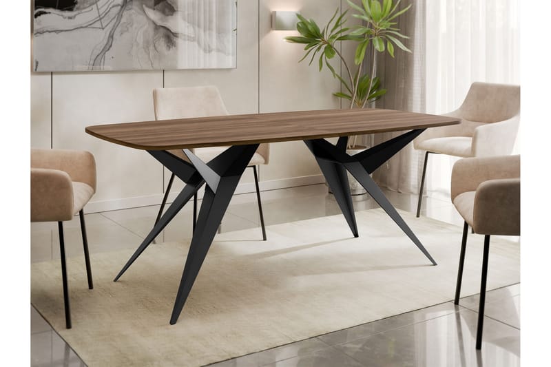 Elvora Matbord 160 cm Rektangulär - Brun/Svart - Möbler - Matplats - Matbord & köksbord