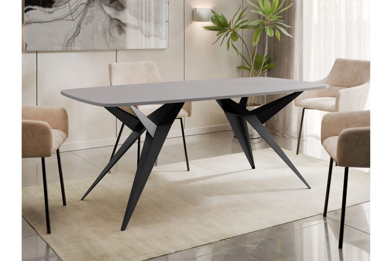 Elvora Matbord 160 cm Rektangulär - Grå/Svart - Möbler - Matplats - Matbord & köksbord