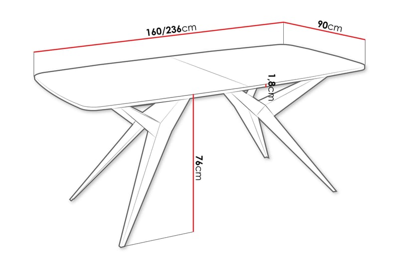 Elvora Matbord 160 cm Rektangulär - Grå/Svart - Möbler - Matplats - Matbord & köksbord
