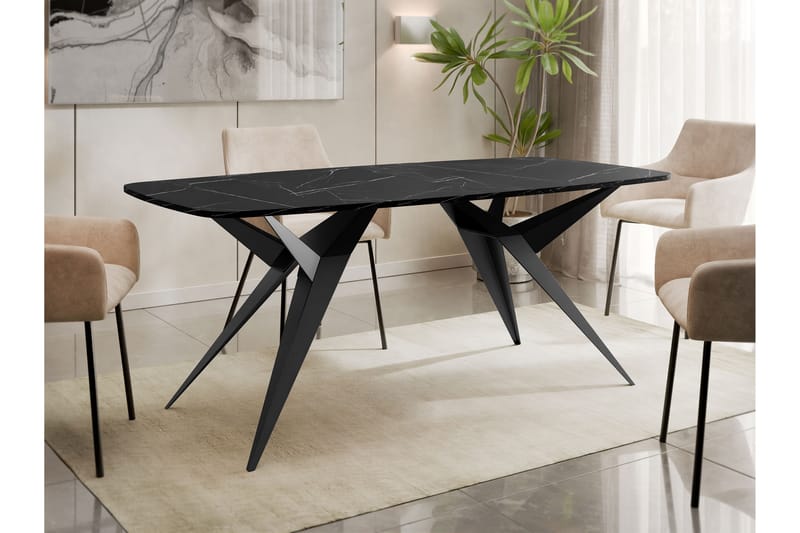 Elvora Matbord 160 cm Rektangulär - Svart - Möbler - Matplats - Matbord & köksbord