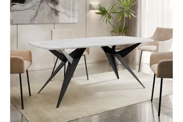 Elvora Matbord 160 cm Rektangulär - Vit/Svart - Möbler - Matplats - Matbord & köksbord