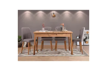 Ergene Matgrupp 120 cm Rektangulär - Natur/Grå - Möbler - Matplats - Matgrupp & matbord med stolar