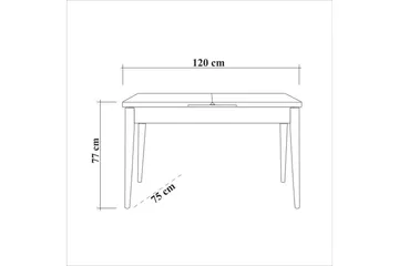 Ergene Matgrupp 120 cm Rektangulär - Natur/Marinblå - Möbler - Matplats - Matgrupp & matbord med stolar