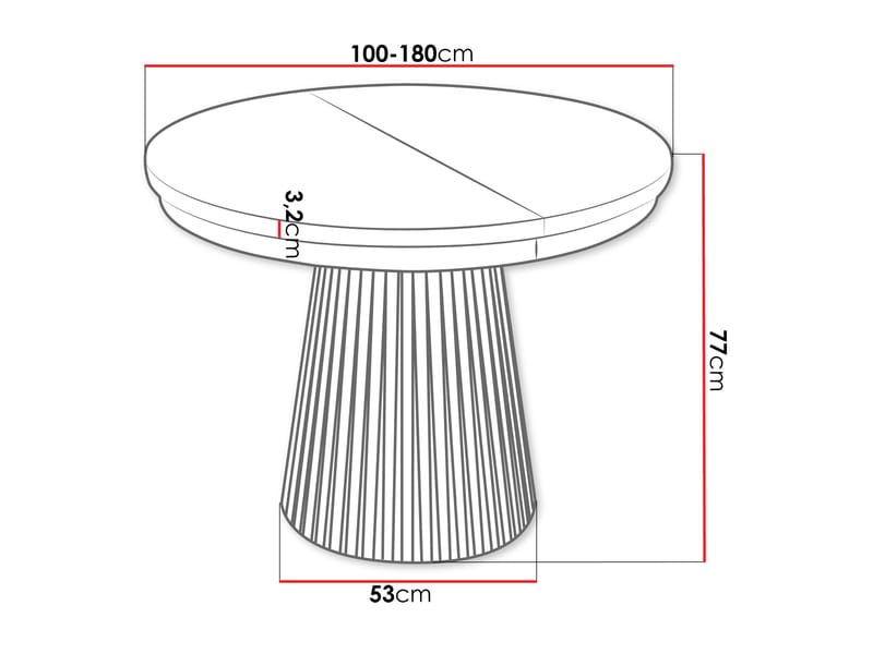 Erylan Matbord rund förlängningsbart 100-180 cm - Beige - Möbler - Matplats - Matbord & köksbord