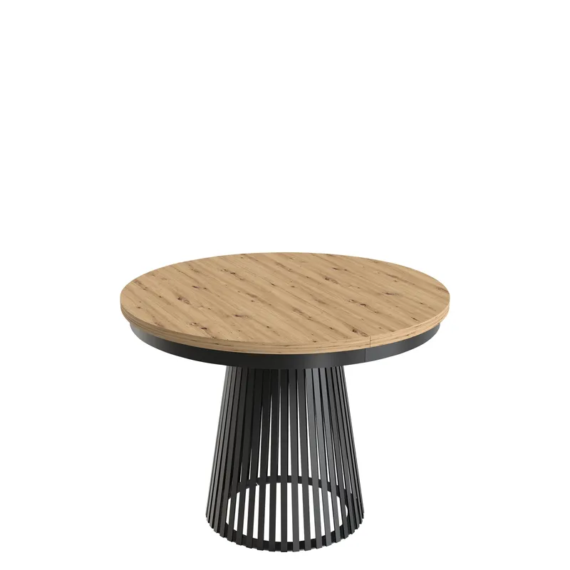 Erylan Matbord rund förlängningsbart 100-180 cm, svart, natur