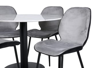 Estelle Matbord 106 cm Runt Marmor med 4 Emma Matstol - Möbler - Matplats - Matgrupp & matbord med stolar