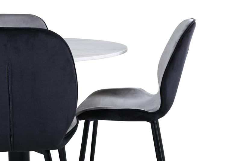 Estelle Matbord 106 cm Runt Marmor med 4 Emma Matstol - Möbler - Matplats - Matgrupp & matbord med stolar