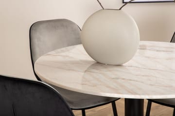 Estelle Matbord 106 cm Runt Marmor med 4 Emma Matstol - Möbler - Matplats - Matgrupp & matbord med stolar