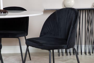 Estelle Matbord 106 cm Runt Marmor med 4 Wrinkles Matstol - Möbler - Matplats - Matgrupp & matbord med stolar