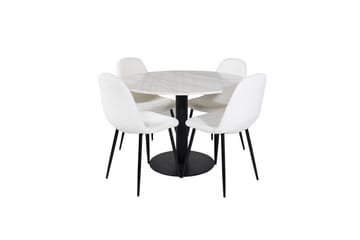 Estelle Matbord 106 cm Runt Marmor med 4 Polar Matstol - Möbler - Matplats - Matgrupp & matbord med stolar