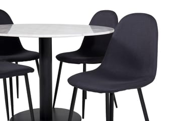 Estelle Matbord 106 cm Runt Marmor med 4 Polar Matstol - Möbler - Matplats - Matgrupp & matbord med stolar