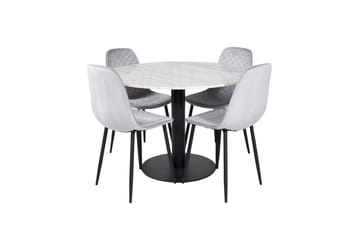 Estelle Matbord 106 cm Runt Marmor med 4 Polar Matstol - Möbler - Matplats - Matgrupp & matbord med stolar