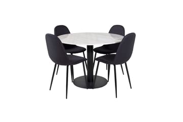 Estelle Matbord 106 cm Runt Marmor med 4 Polar Matstol - Möbler - Matplats - Matgrupp & matbord med stolar