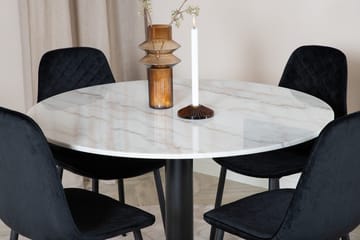 Estelle Matbord 106 cm Runt Marmor med 4 Polar Matstol - Möbler - Matplats - Matgrupp & matbord med stolar