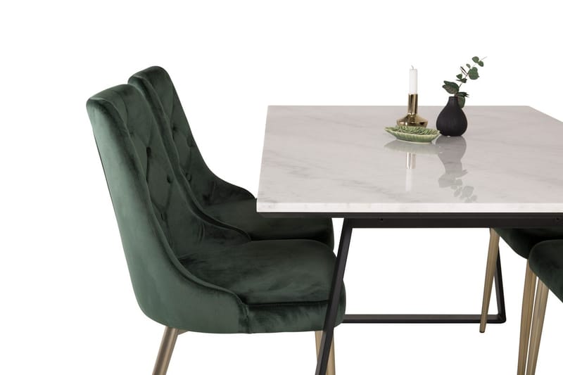 Estelle matbord med 4 Velvet Deluxe Sammetsstol - Möbler - Matplats - Matgrupp & matbord med stolar