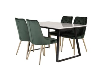 Estelle matbord med 4 Velvet Deluxe Sammetsstol - Möbler - Matplats - Matgrupp & matbord med stolar