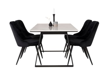 Estelle matbord med 4 Velvet Deluxe Sammetstol - Möbler - Matplats - Matgrupp & matbord med stolar
