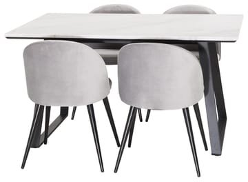 Estelle matbord med 4 Velvet Köksstol Sammet - Möbler - Matplats - Matgrupp & matbord med stolar