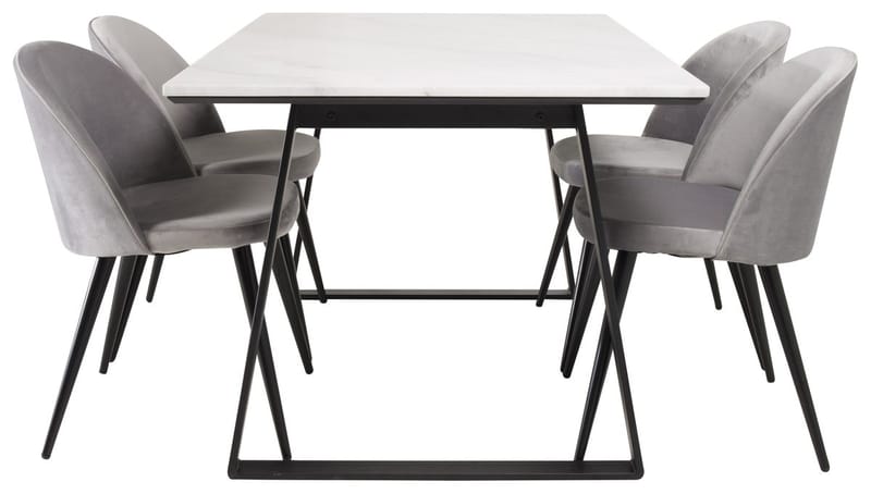 Estelle matbord med 4 Velvet Köksstol Sammet - Möbler - Matplats - Matgrupp & matbord med stolar